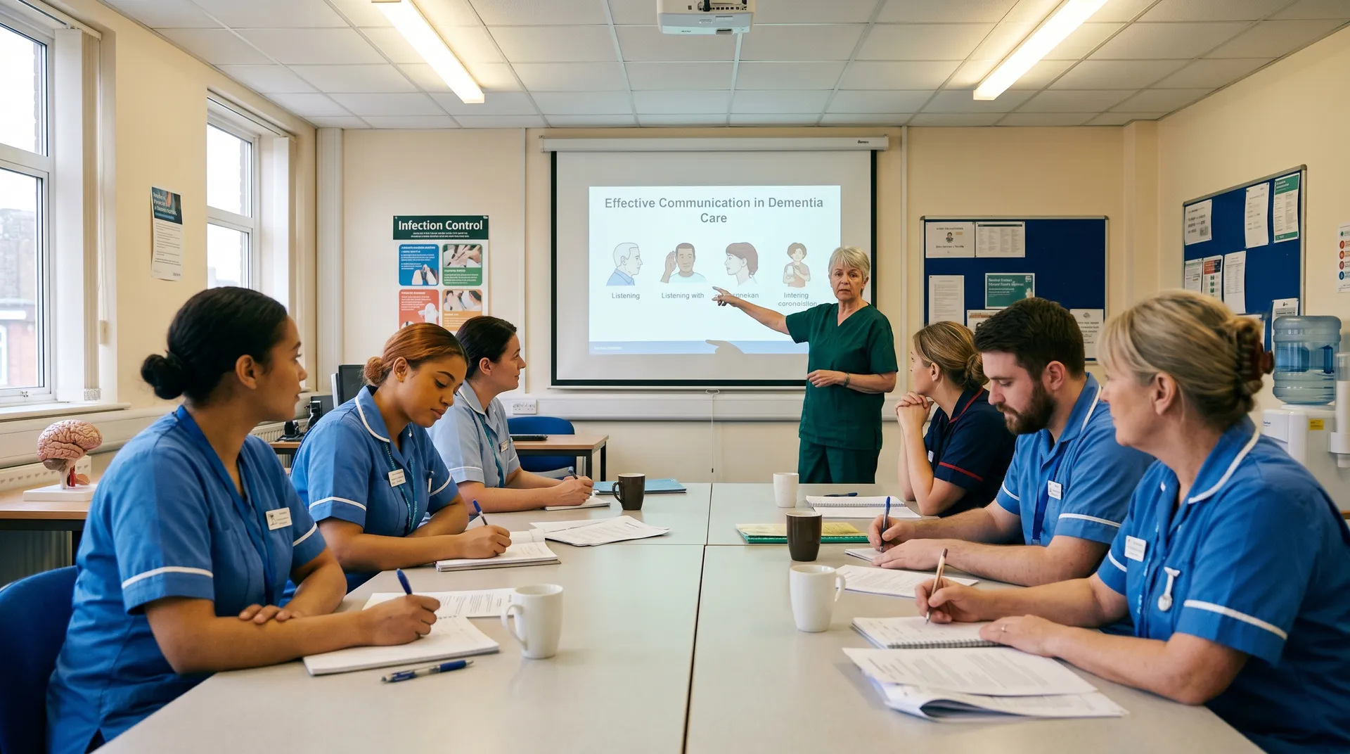 Staff in dementia care training